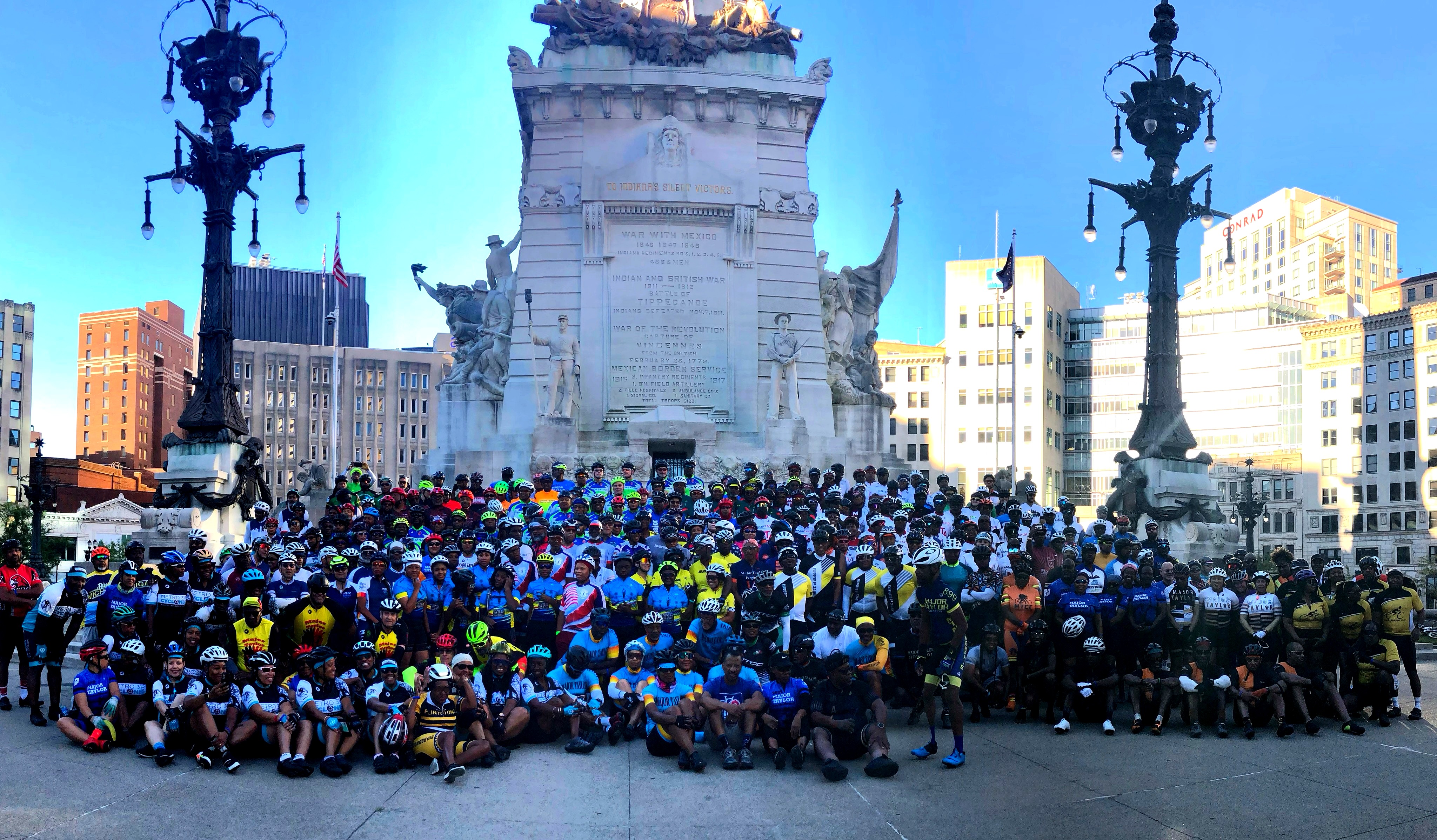 MTICA cyclists gathered at the Soldiers and Sailors Monument in Indianapolis — We Are Family